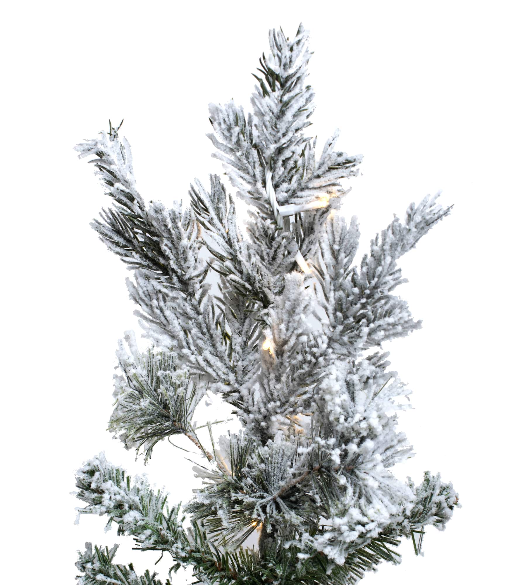 6.5ft. Pre-Lit Flocked Sierra Fir Artificial Christmas Tree, Pure White Dura-Lit® LED Lights